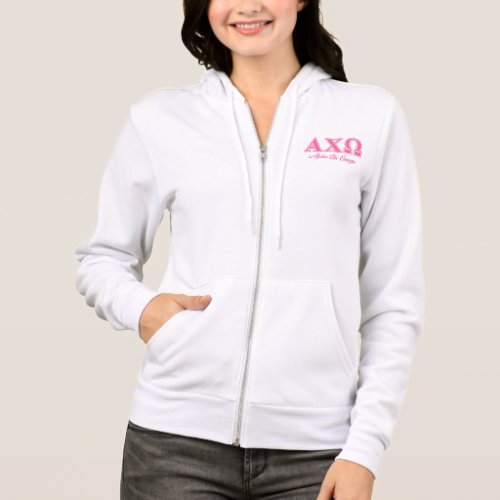 Alphi Chi Omega Pink Letters Hoodie