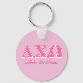 Alphi Chi Omega Pink Letters Keychain