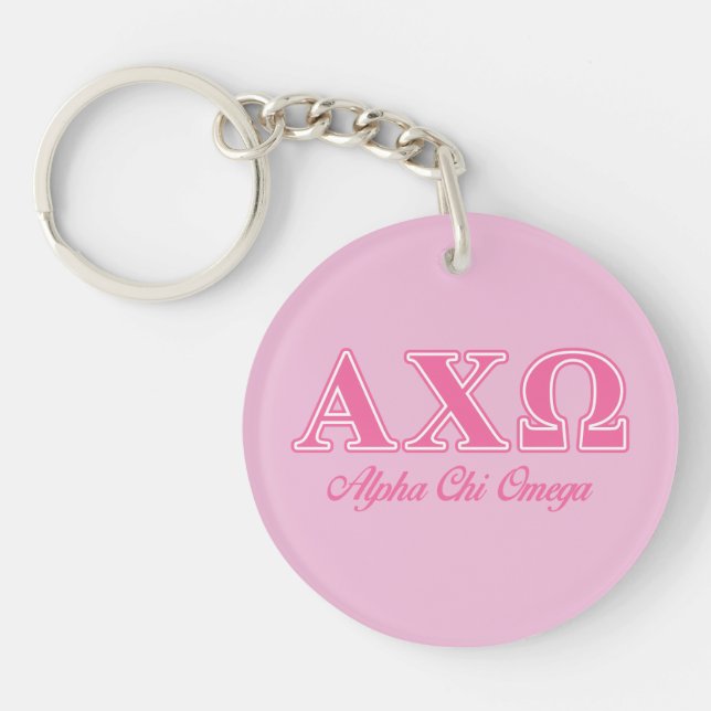 Alphi Chi Omega Pink Letters Keychain (Front)