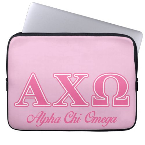 Alphi Chi Omega Pink Letters Laptop Sleeve