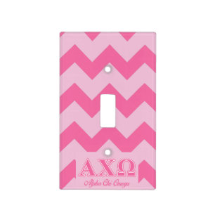 Alphi Chi Omega Pink Letters Light Switch Cover