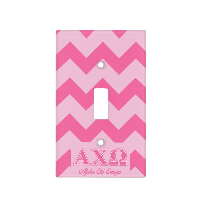 Alphi Chi Omega Pink Letters Light Switch Cover (Front)