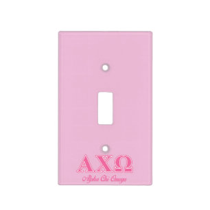 Alphi Chi Omega Pink Letters Light Switch Cover