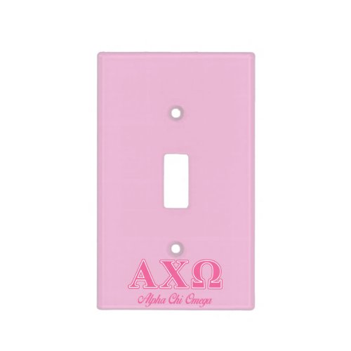 Alphi Chi Omega Pink Letters Light Switch Cover