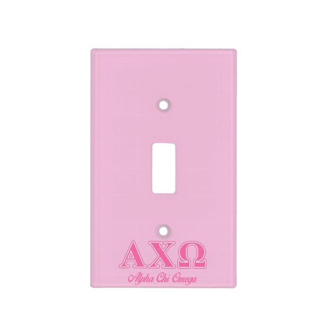 Alphi Chi Omega Pink Letters Light Switch Cover (Front)