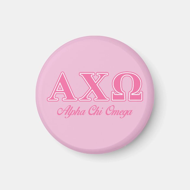 Alphi Chi Omega Pink Letters Magnet (Front)