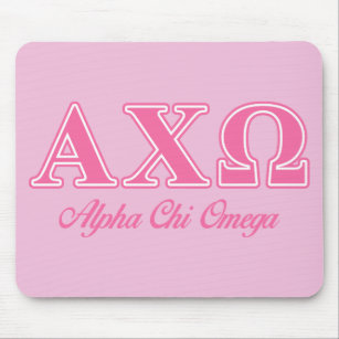 Alphi Chi Omega Pink Letters Mouse Pad