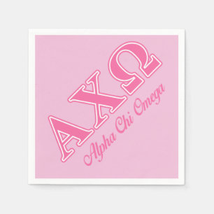 Alphi Chi Omega Pink Letters Paper Napkins