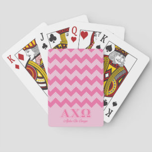 Alphi Chi Omega Pink Letters Poker Cards