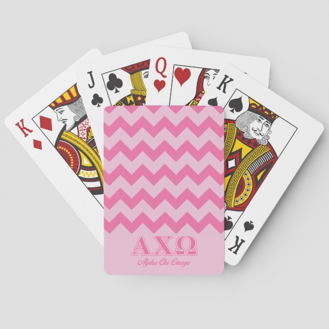 Alphi Chi Omega Pink Letters Poker Cards (Back)