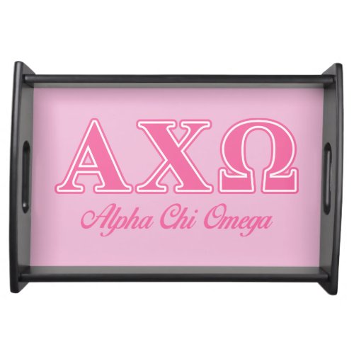 Alphi Chi Omega Pink Letters Serving Tray