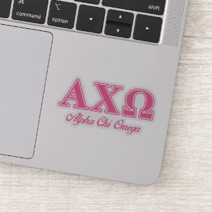 Alphi Chi Omega Pink Letters Sticker