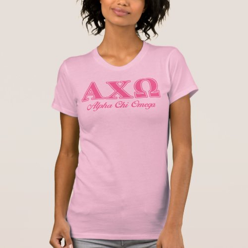 Alphi Chi Omega Pink Letters T_Shirt