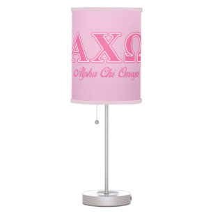 Alphi Chi Omega Pink Letters Table Lamp
