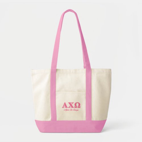 Alphi Chi Omega Pink Letters Tote Bag