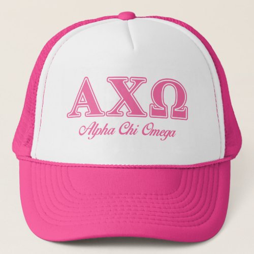 Alphi Chi Omega Pink Letters Trucker Hat