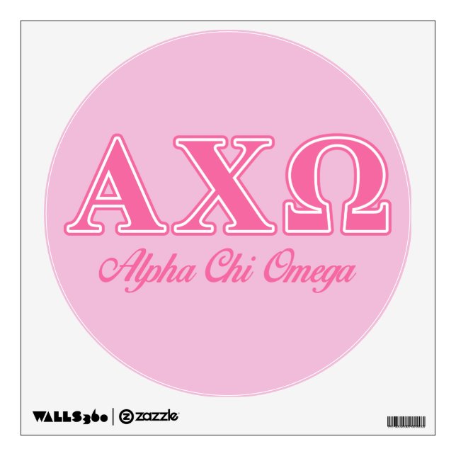 Alphi Chi Omega Pink Letters Wall Sticker (Front)