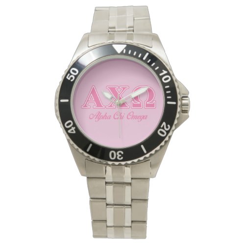 Alphi Chi Omega Pink Letters Watch