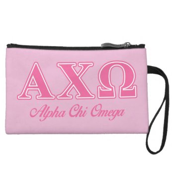 Alphi Chi Omega Pink Letters Wristlet by Alphachiomega at Zazzle