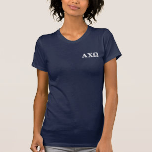 Alphi Chi Omega White and Green Letters T-Shirt