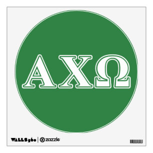 Alphi Chi Omega White and Green Letters Wall Decal