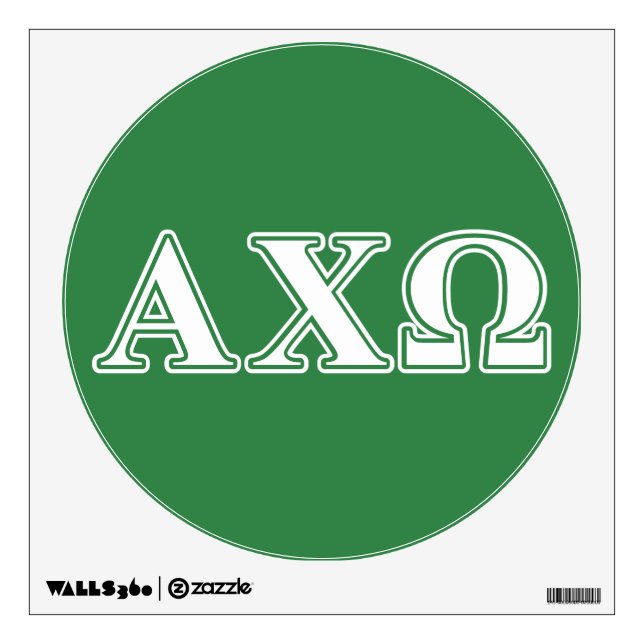 Alphi Chi Omega White and Green Letters Wall Decal (Front)
