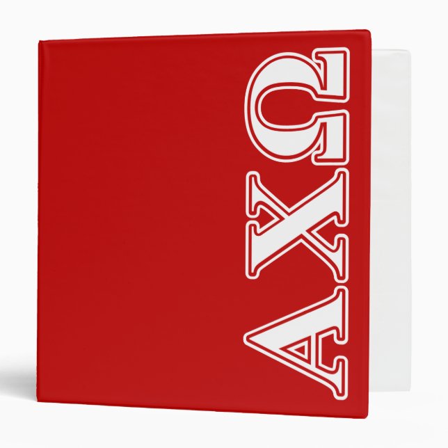 Alphi Chi Omega White and Red Letters Binder (Front/Inside)