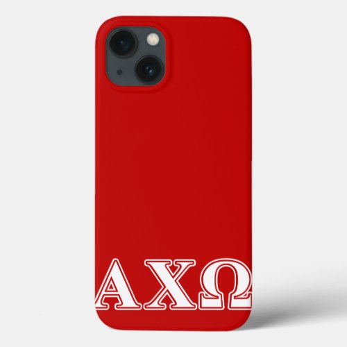 Alphi Chi Omega White and Red Letters iPhone 13 Case