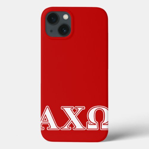 Alphi Chi Omega White and Red Letters iPhone 13 Case