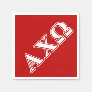 Alphi Chi Omega White and Red Letters Paper Napkins