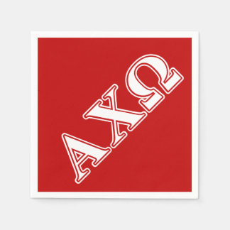 Alphi Chi Omega White and Red Letters Paper Napkins