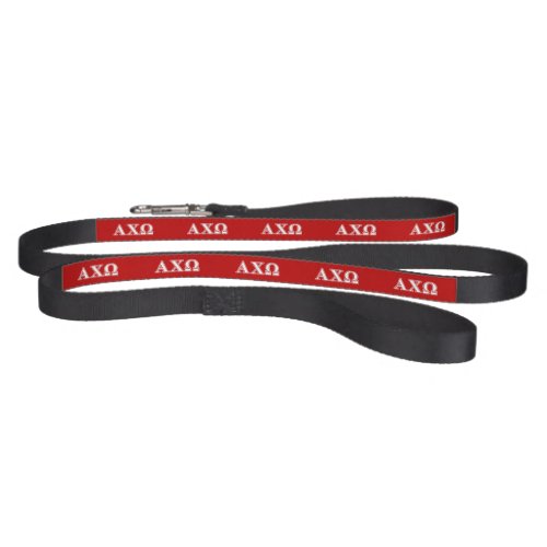 Alphi Chi Omega White and Red Letters Pet Leash