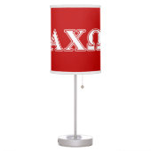 Alphi Chi Omega White and Red Letters Table Lamp (Left)