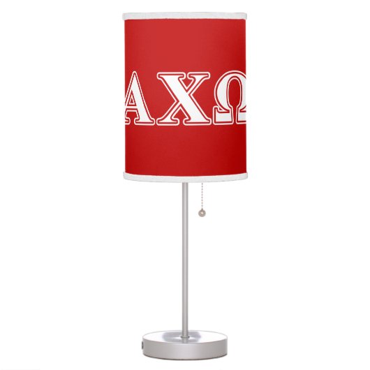 Alphi Chi Omega White and Red Letters Table Lamp (Left)