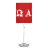 Alphi Chi Omega White and Red Letters Table Lamp (Back)