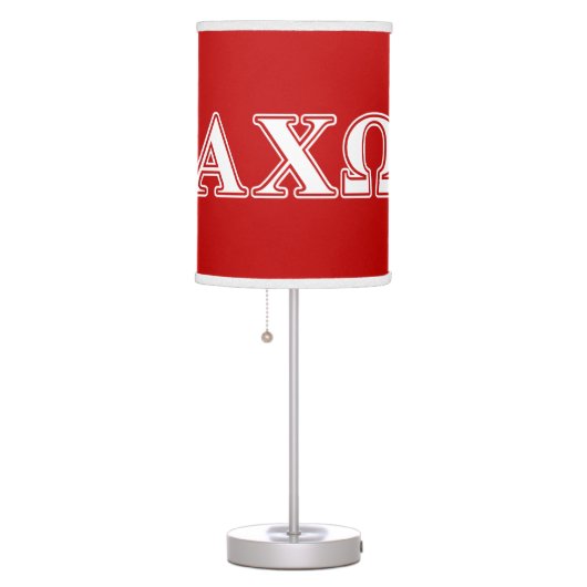 Alphi Chi Omega White and Red Letters Table Lamp (Right)