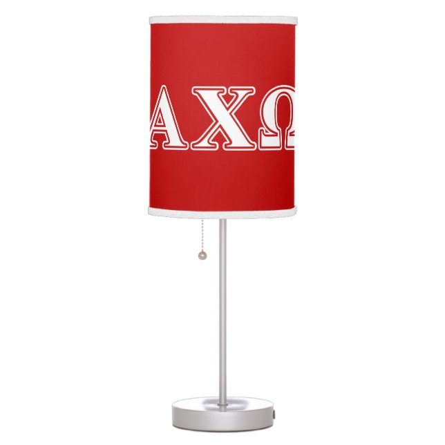 Alphi Chi Omega White and Red Letters Table Lamp (Right)