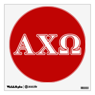 Alphi Chi Omega White and Red Letters Wall Sticker