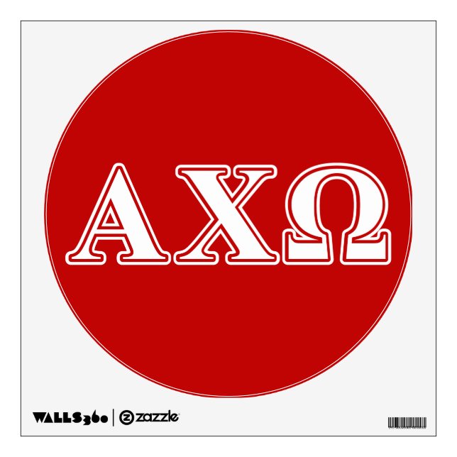 Alphi Chi Omega White and Red Letters Wall Sticker (Front)