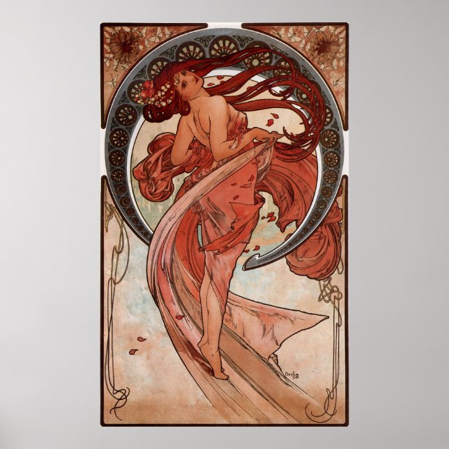 Alphons Mucha Dancing Lady Poster (Front)