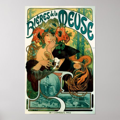 Alphonse Alfons Mucha _ Bieres de la Meuse Poster