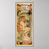 Alfons ALFONS MUCHA Sarah Bernhardt Dame Kameliendame Poster & Gratis Aufdruck