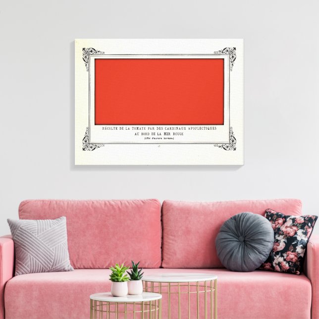 Alphonse Allais, April Fools, Red, Abstract Art Canvas Print (Insitu(LivingRoom))