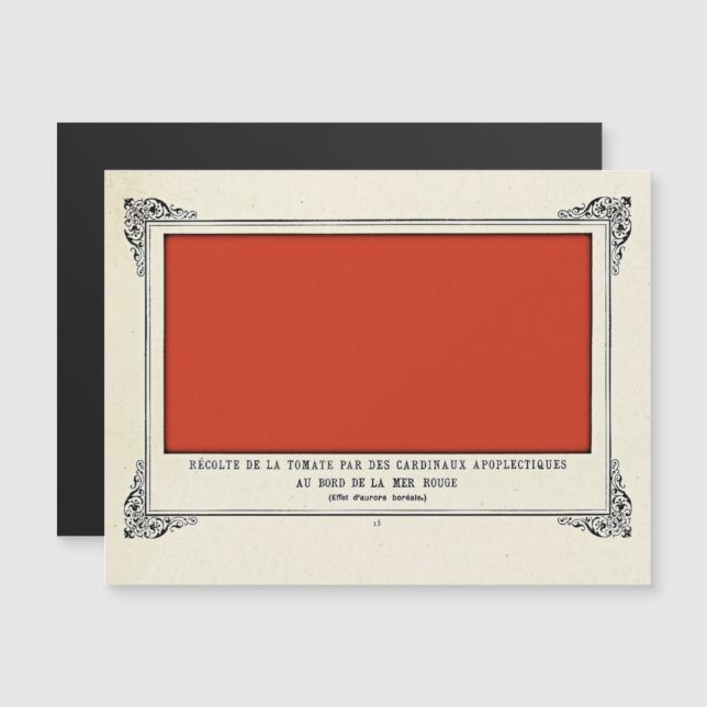Alphonse Allais, April Fools, Red, Abstract Art Magnetic Invitation (Front/Back)