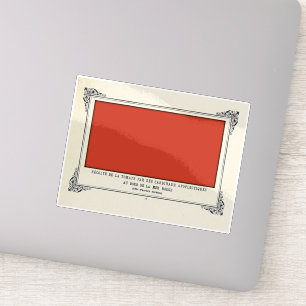 Alphonse Allais, April Fools, Red, Abstract Art Sticker