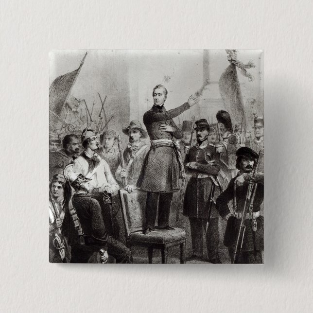 Alphonse de Lamartine at the Town Hall Pinback Button (Front)