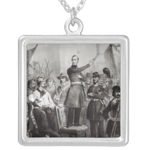 Alphonse de Lamartine at the Town Hall Silver Plated Necklace