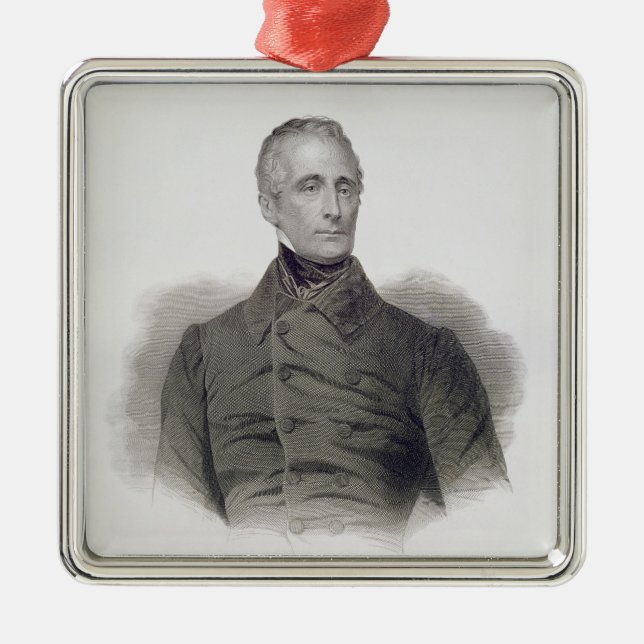 Alphonse de Lamartine, engraved by Pierre Pelee (1 Metal Ornament (Front)