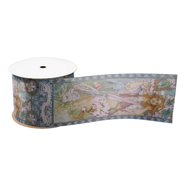 Alphonse Maria Mucha - Art Nouveau DIY Satin Ribbon (Spool)