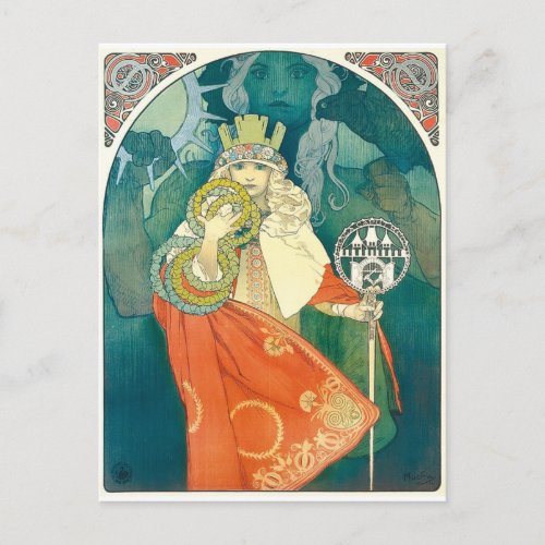 Alphonse Maria Mucha  Art Nouveau Postcard